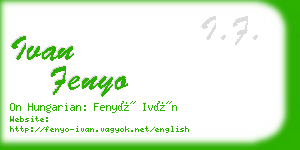 ivan fenyo business card